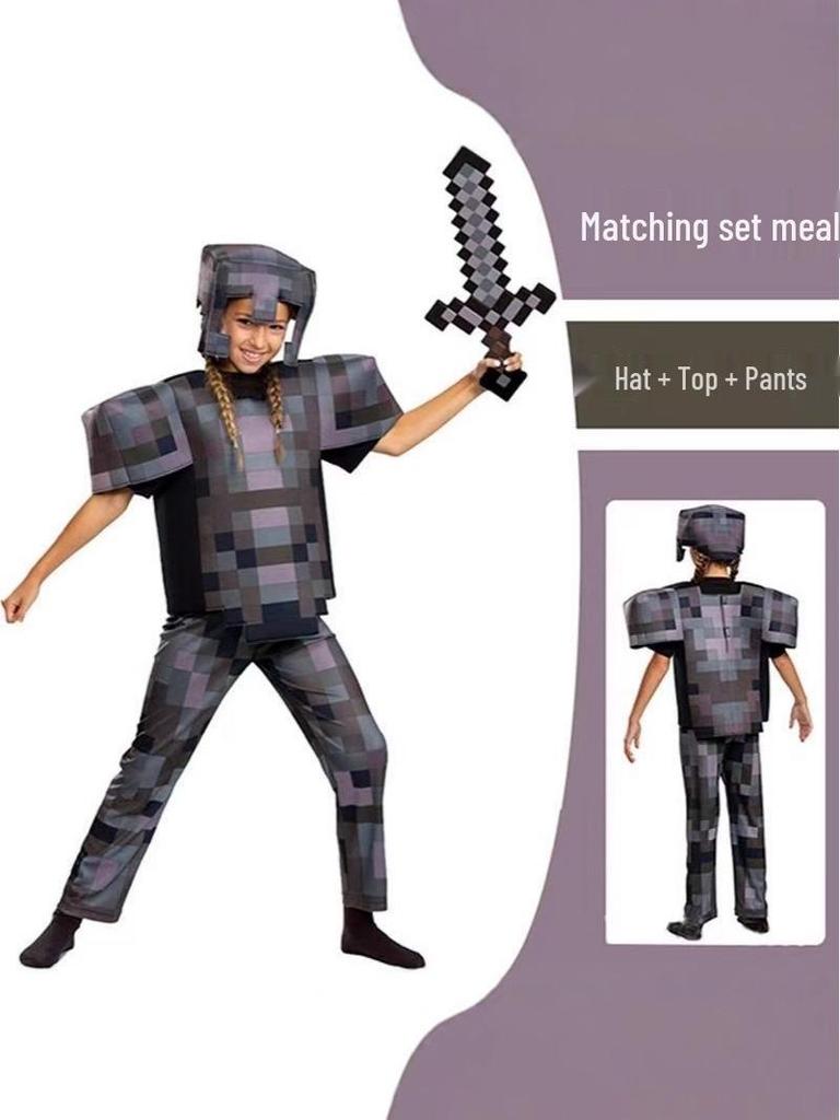 Halloweenský Minecraft Diamantové brnění Cosplay Kostým pro Děti
