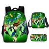Less Hacker Backpack Ben 10 Student School Bag Anime Cartoon Backpack Lunch Bag Satchel Pencil Case