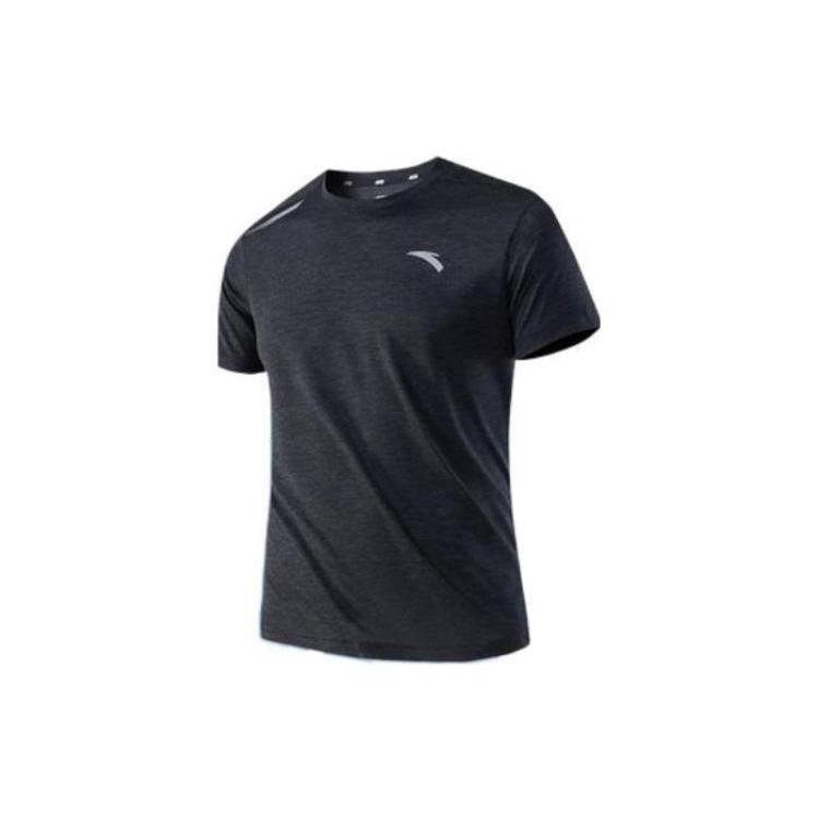 ANTA T Shirts Men s Black Crew Neck Moderate Straight Fit 952227157-7 L