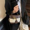 New Minimalist and Fashionable Box Shape Small Handbag, Contrasting Color Women's Bag, High-end Carriage Single Shoulder Crossbody Handbag