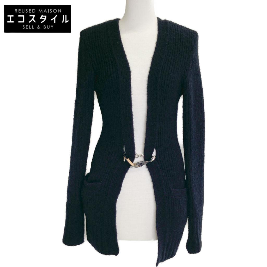 FETICO [23AW] FTC234-0704 WOOL CASHMERE KNIT CARDIGAN Wool cashmere knit tops 1 blackUsed