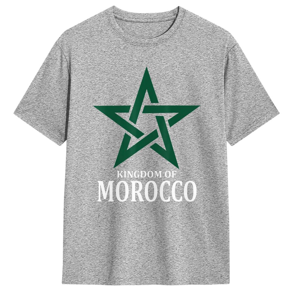 Kingdom Of Morocco Flag TShirts Men  Casual 100 Cotton Tees O Neck Short Sleeve T Shirts UniqueClothes