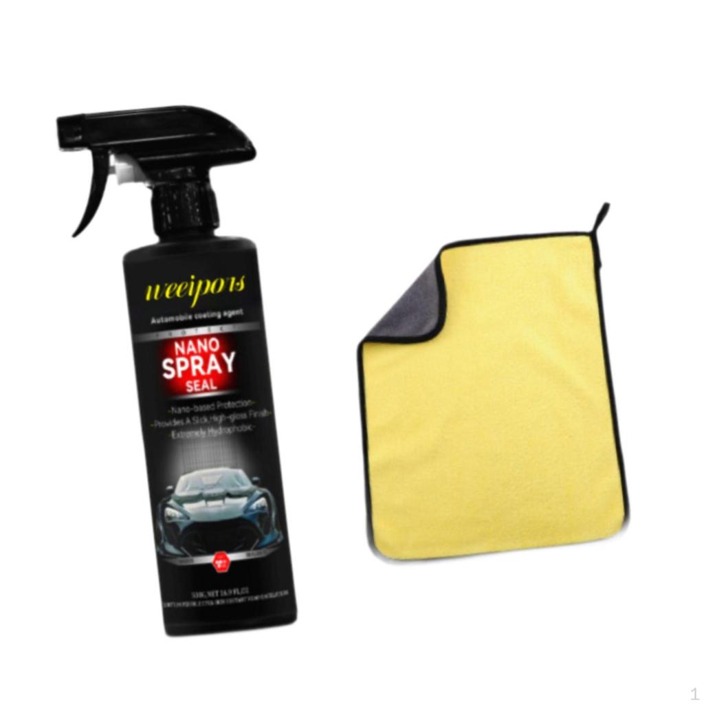 500ml Car Polish Nano Spray Multifunctional Professional 9.8x2inch for Light Scratches Waterless