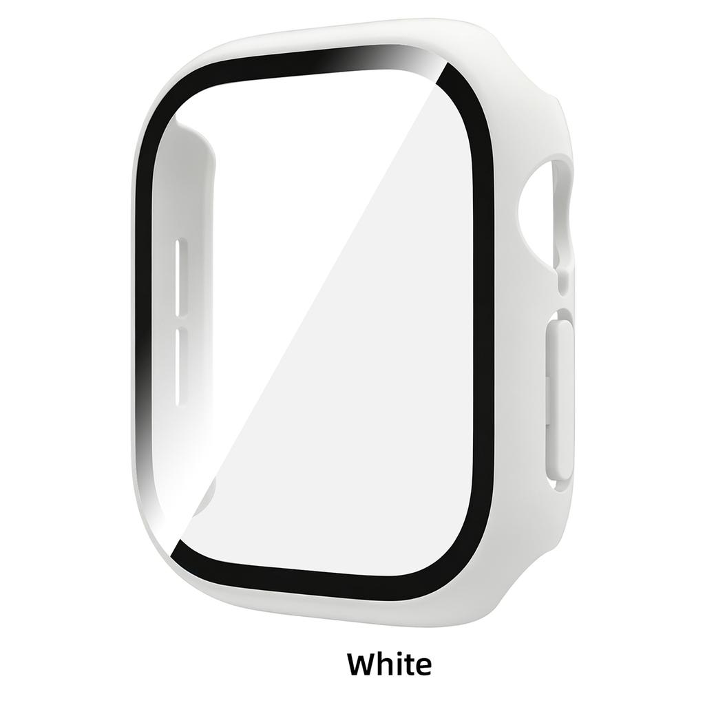 Gehärtetes Glas PC-Hülle für Apple Watch 12 46mm 42mm Harter Stoßfänger Displayschutz Abdeckung für Iwatch Serie 12 Schalen Zubehör 7