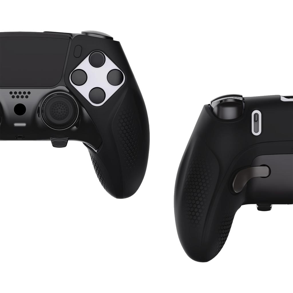 PlayVital Ninja Edition Open Design Silicone Cover Skin for PS5 Edge Ergonomic Protective Soft Rubber Case with Thumb Grip Caps for PS5 Edge Wireless