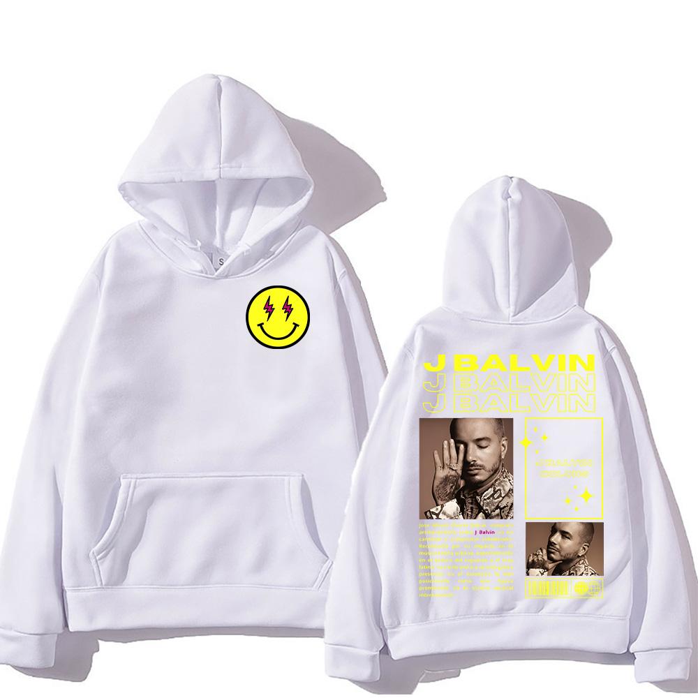 J Balvin Vintage Klasická Mikina Móda Hip Hop Pánská Dámská Mikiny Ležérní Flísová High Street Pulovry Y2K Ležérní Oblečení