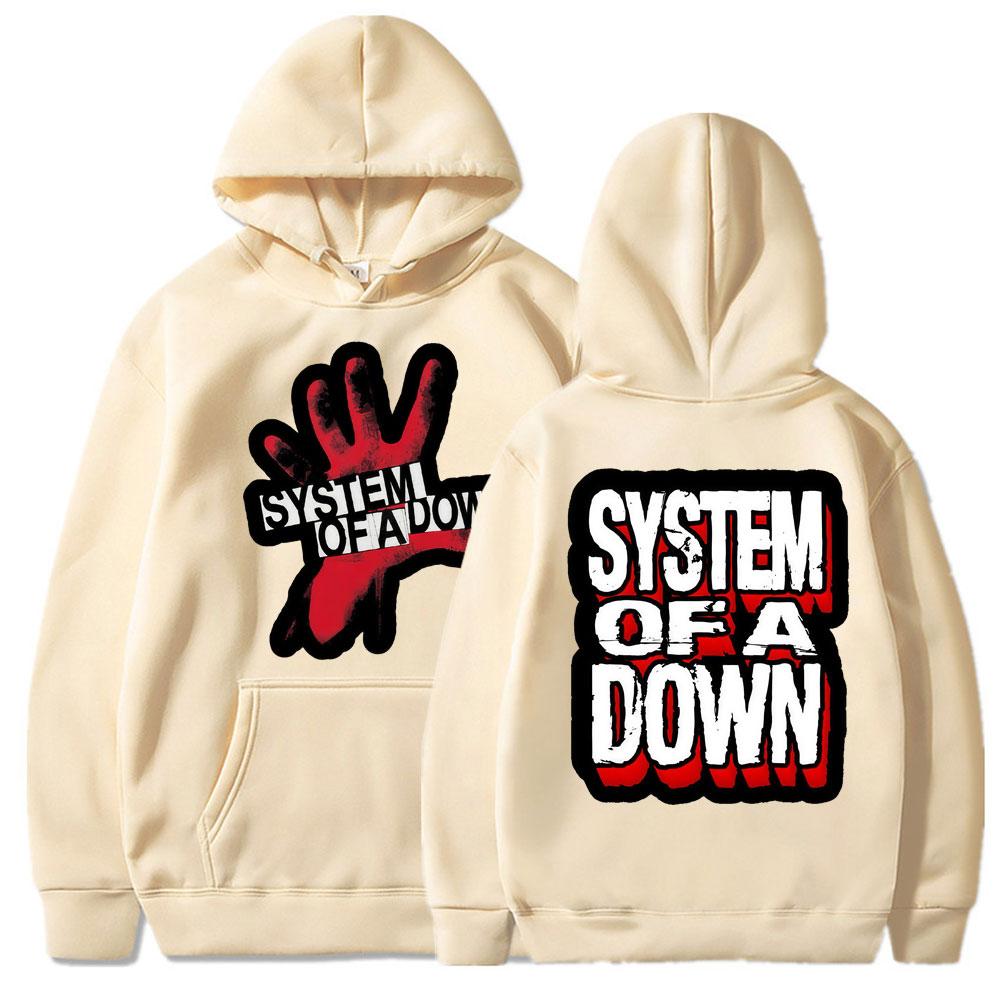 Vintage Band System of A Down Graphic Hoodies Unisex Awesome Rock Metal Long Sleeve Oversized Fleece Oversized Sportwear Male