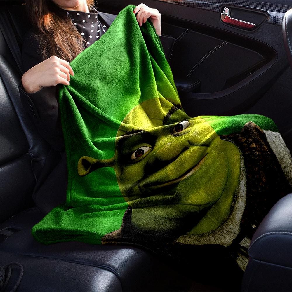 Shrek Theme Printed Blanket - Perfect for Couch, Bed, Travel & Outdoor Use | Machine Washable, Cozy & Durable.