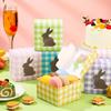 24pcs Treat Boxes 4 Colors Cardboard Gift Box with Rabbit Shape Window Colorful Paper Easter Containers Soap Gift Wrap Box for Parties Weddings