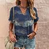 Novità T-shirt da donna, scollo a V, manica corta, estiva, moda casual, stampa t-shirt, abbigliamento retrò Harajuku, t-shirt da donna