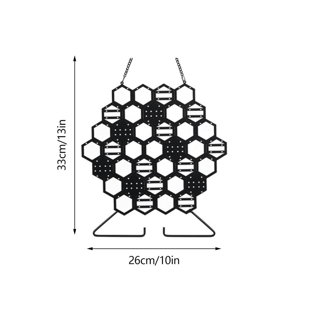 Hanging Jewelry Wall Holder Honeycombs Shape Display Storage Wall Mounted Jewelry Rack Black