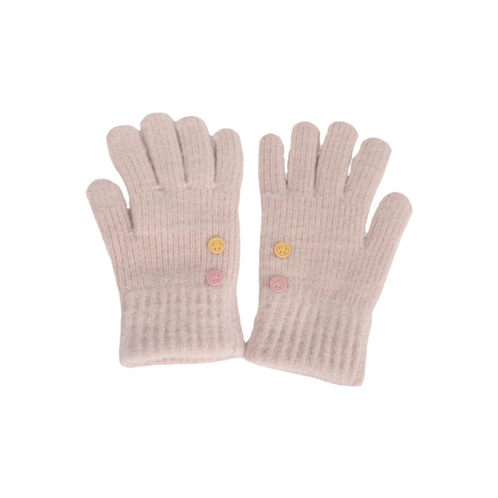 Touch Screen Leaky Pointer Knitted Warm Gloves for Women Cute Winter Simple Cold Protection New Solid Color Split Finger Cycling