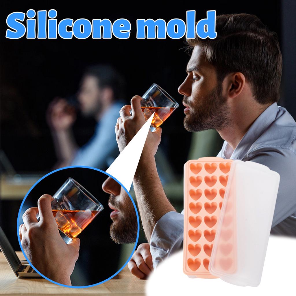 Silicone Covered Ice Box With No Odor, Cute And Stylish Heart-shaped Ices Cubes Mold