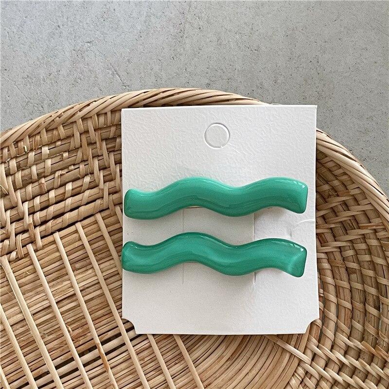 

Винтажные простые акриловые волнистые заколки нестандартной формы, модные красочные боковые заколки для волос, заколки для женщин, аксессуары для волос, головные уборы