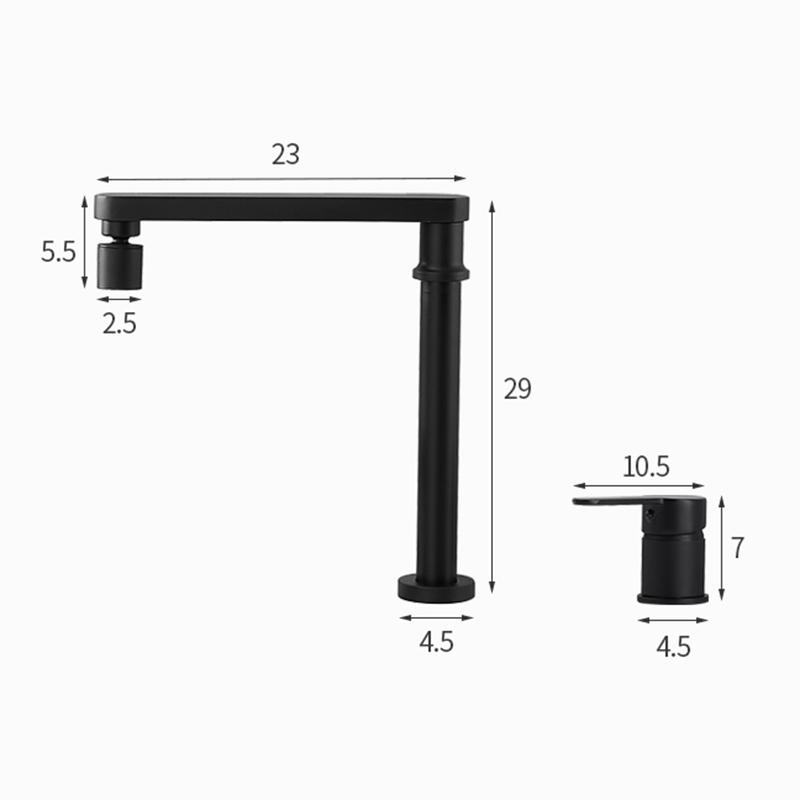 Brass Adjustable Rotating Bathroom Basin Faucet Black/Chrome Widespread Double Hole Single Handle Sink Kitchen Tap Hot and Cold
