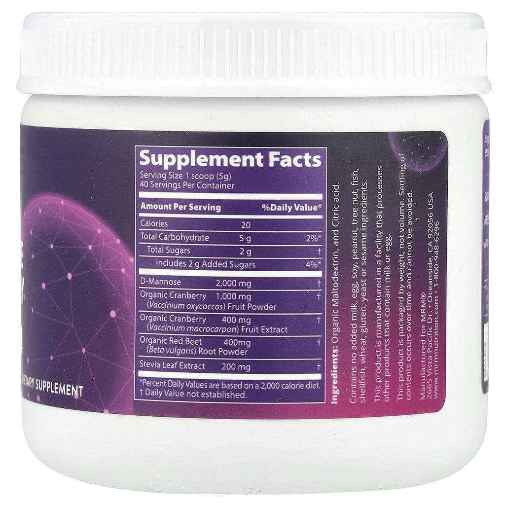 D-Mannose + Cranberry, Cranberry, 200G(7.05Oz)