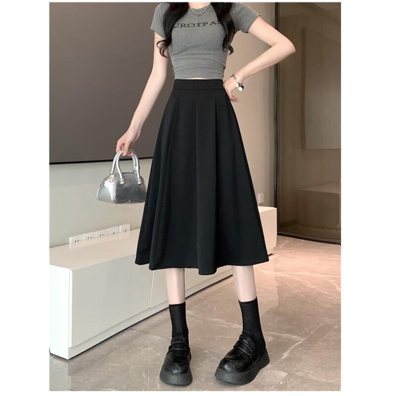 Zuose Women's High-Waist A-Line Pleated Midi Skirt