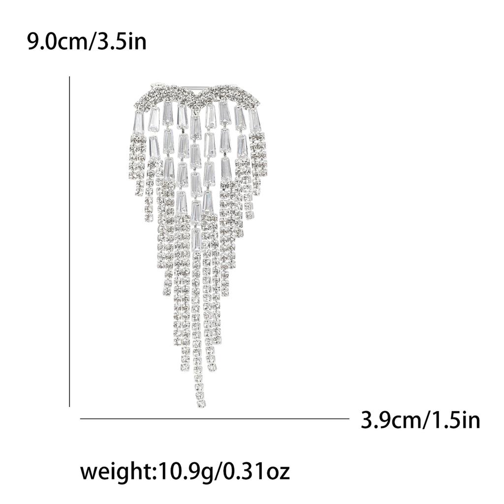 Stilvolle Strass Liebesbroschen für Damen Unisex Quaste Valentinstag Herz Anstecknadeln Bankett Party Rucksack Geschenke Schmuck Accessoires