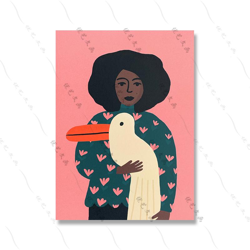 

Мультфильм абстрактное лицо без улыбки фотографии домашний декор скандинавские девушки холст живопись настенное искусство красочные постеры с принтом для гостиной 21x30cm No Framed