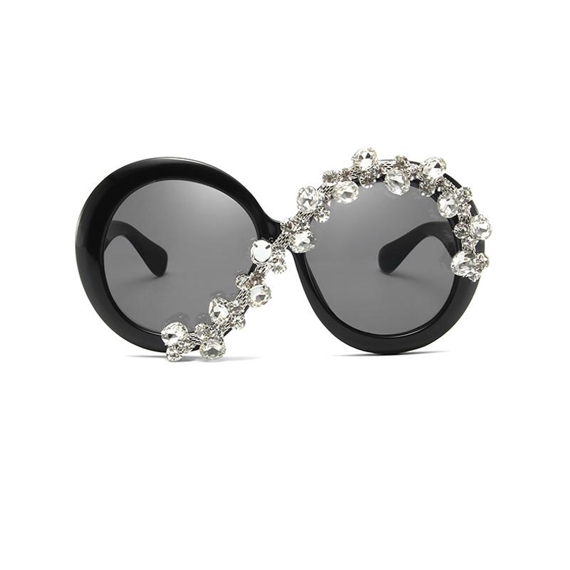 New Oversized Round Sunglasses Women Diamond Rhinestone Sunglasses Men Luxury Brand Designer Glasses Eyeglasses Eyewear Vintage