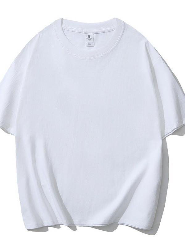 220g Pure Cotton Heavyweight T-Shirts for Men (Short Sleeve) & Women (Half Sleeve) with Trendy Brand Printing In Solid Colors