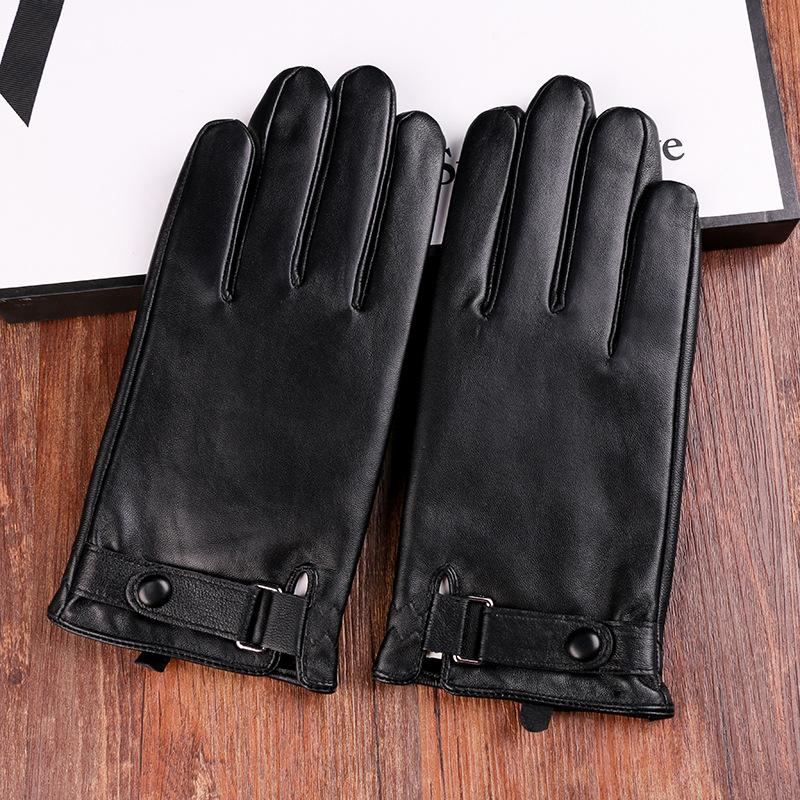 Sheepskin Gloves for Men and Women In Autumn and Winter Plus Velvet Thickened Outdoor Riding Motorcycle Windproof and Cold Sheepskin Gloves
