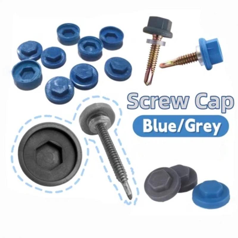 Hex Drilling Screw Cap 100/200Pcs Low Temp Resistant Covers Fit 5.2mm Self-Drilling Tail Screws Cold Area Construction