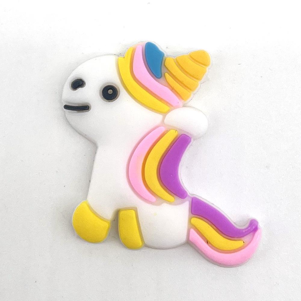 Cute Cartoon Unicorn Flower Clog Buckles - Removable & Soft Rubber Garden Shoe Decorations