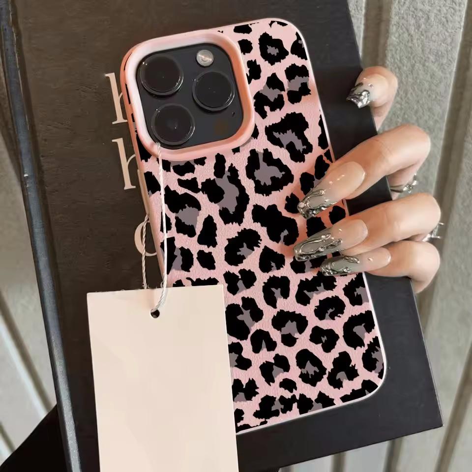 Black Leopard Design PU Leather Phone Case For iPhone 16 Pro 17 15 14 Plus 13 12 11 Pro MAX 17 Air 16E Bumper Back Cover