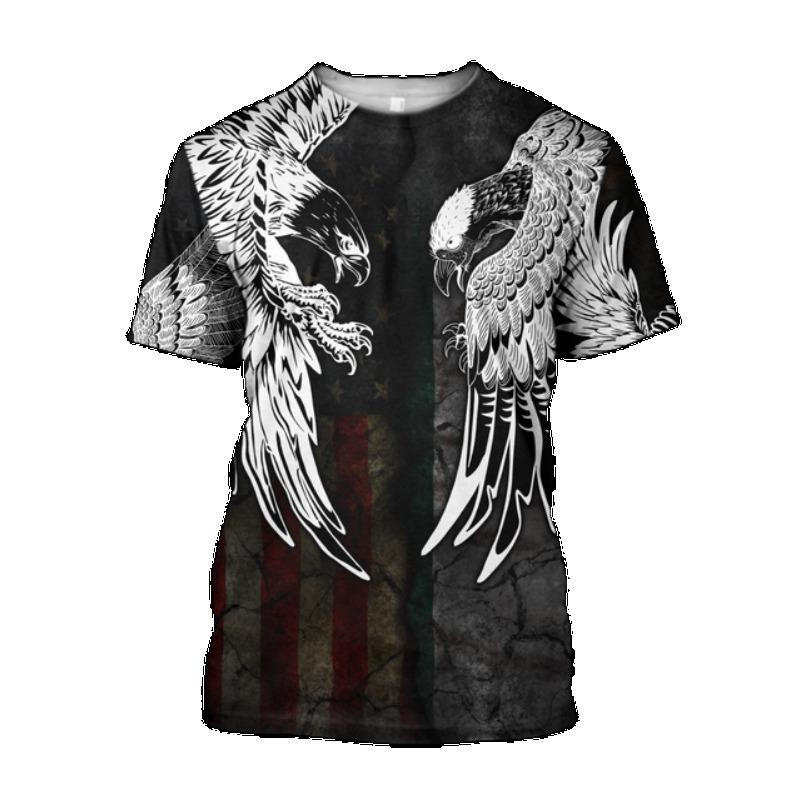 Summer Trend Harajuku Mexican Aztec Quetzon Men's Casual T-shirt Street Fashion Classic Retro O-neck Loose Senior 3D Printed Top