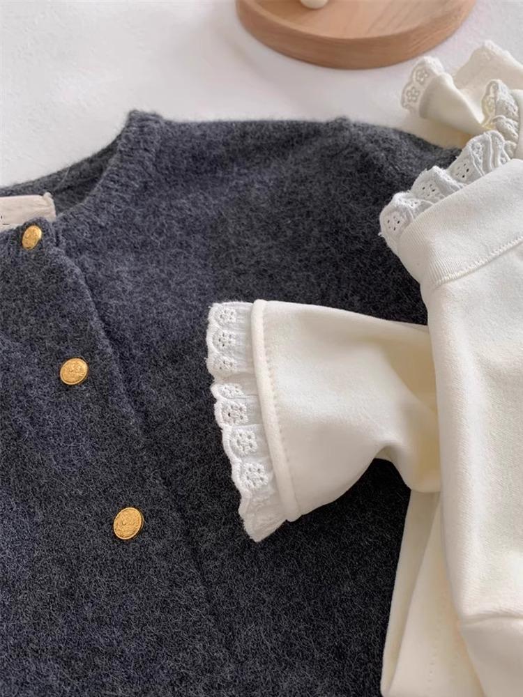2025 French Lace Semi-High Neck Long Sleeve Shirt for Women - Autumn/Winter Style