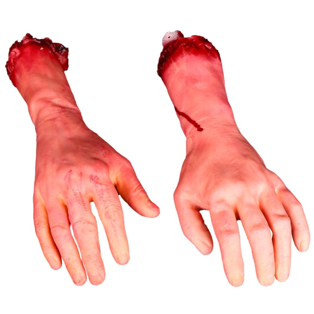 1 Pair of Horror Cuts Bloody Fake Arms Halloween Party Cosplay Decoration Props