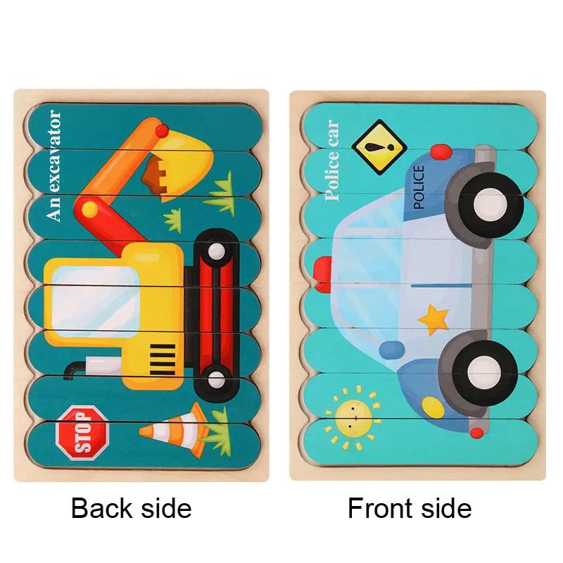 

Montessori Baby Wooden Puzzle Toy Toddler Educational Games 3D Jigsaw Puzzle Wood Toy Cartoon Animal Puzzles Toys for Kids 1 2 3