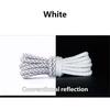 Reflective Polyester Shoelaces 120cm Long Anti Slip Woven Round Shoe Laces Replacement For Sneakers Casual Foowear