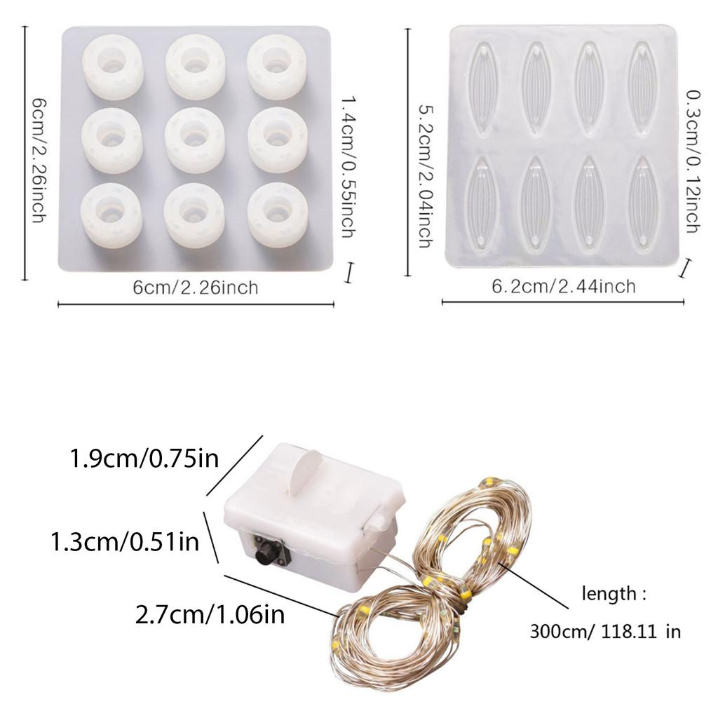 Tulips Night Light Silicone Mold Set Flower and Leaf Shaped Lamps Crafting Mould Nightlight Epoxy Mould Jewelry Supplies