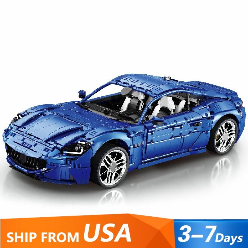 Technical Racing Blue Sports Car RB11010 GT110 Building Model Car, 5480PCS 1:8 Colletible Building Blocks Gift For Car Lovers
