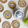 Handmade Vietnamese Rattan Ceramic Coaster Rattan Weaving Drink Cup Mat Teacup Mat  Craft