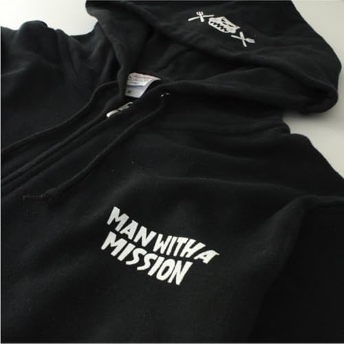 MAN WITH A MISSION 2021 New Year's Sale Merchandise: Zodiac Logo Hoodie (Arch Version), Black X White, Size L