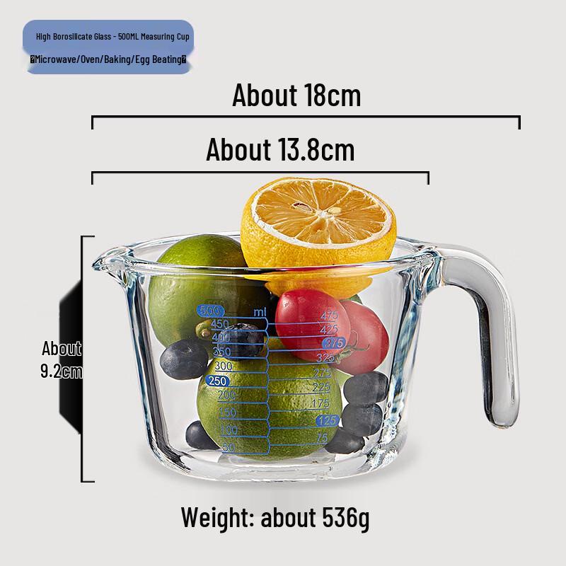 High Borosilicate Glass Measuring Cup with Handle