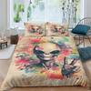 Alien Skull Colorful Duvet Cover Breathable Bedding Sets With Matching Pillowcases Psychedelic Style Comforter Cover All Season