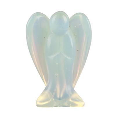 Natürlicher, energiegeladener Kristall-Heilstein in Schutzengelform, Geschenk(Opal)