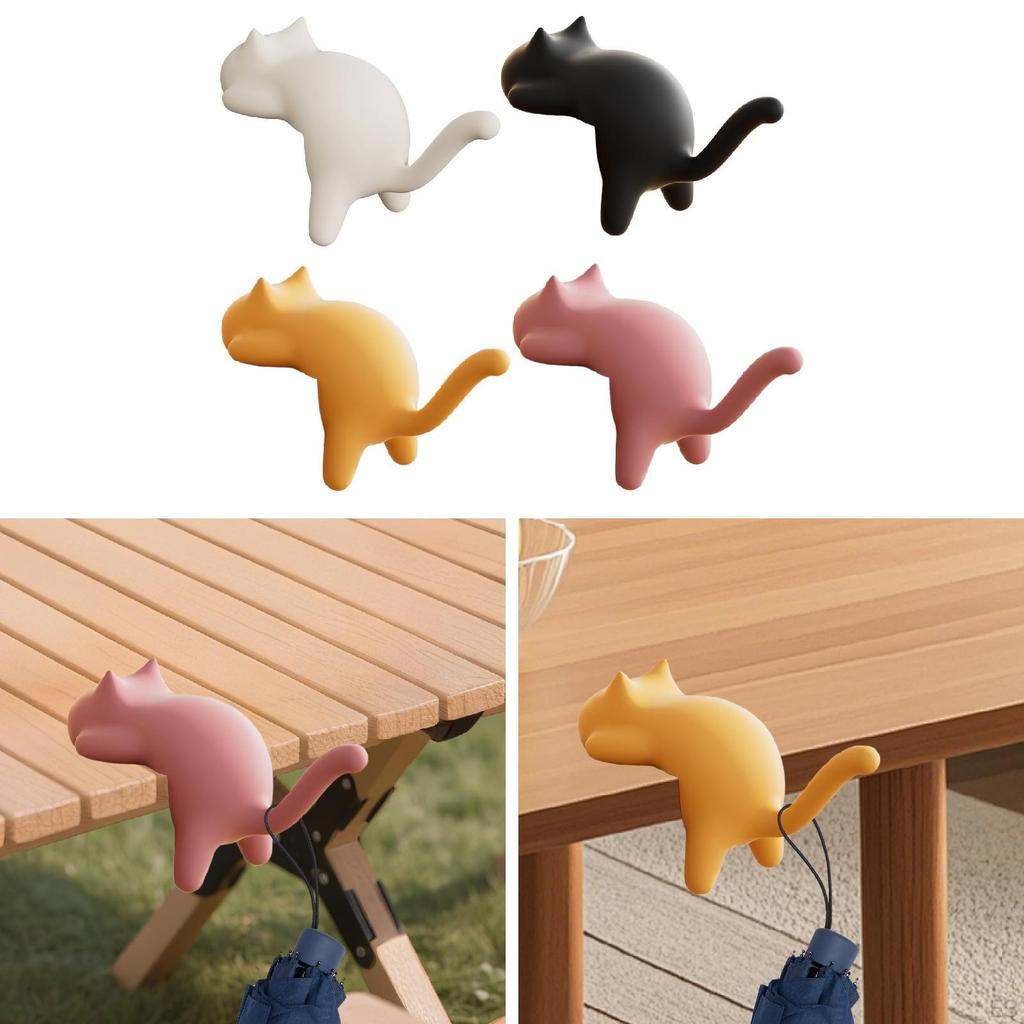 Cat Hook for Desk Edge Handbag Hanger Multipurpose Practical Self Sticky Table Meeting Room