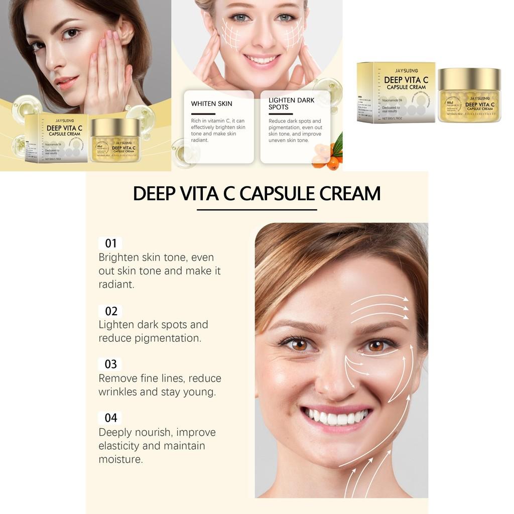 Jaysuing Vitamin C Golden Capsule Cream For Radiant Skin Brightening Moisturizing Treatment