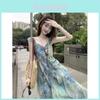 Vintage Artistic Dress With Knit Fabric And Print For Spring Fashion Enthusiasts