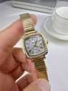 Vintage Women Gold Sliver Square Dial Roman Quartz Watch Fashion Bamboo Band Wristwatch Relogio Clock Ladies Dropshipping