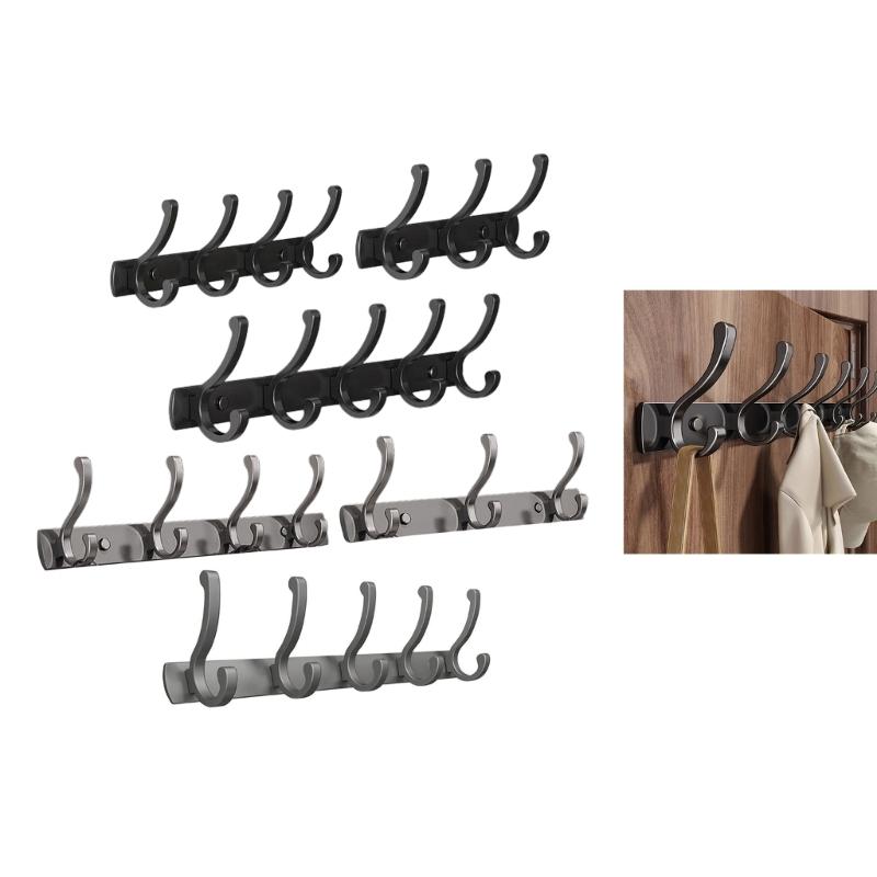 Over The Door Hook Heavy-Duty Door Hanger Coat Rack with 3/4/5 Hooks Hangers for Hanging Keys Hats Clothes Umbrellas