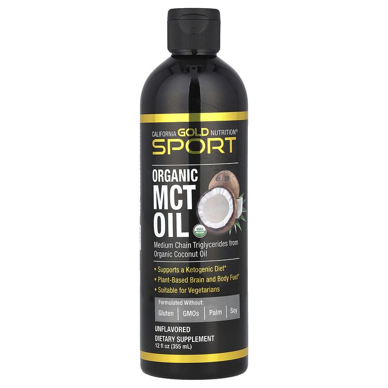 Sport, Organic MCT Oil, Unflavored, 12 fl oz (355 ml)