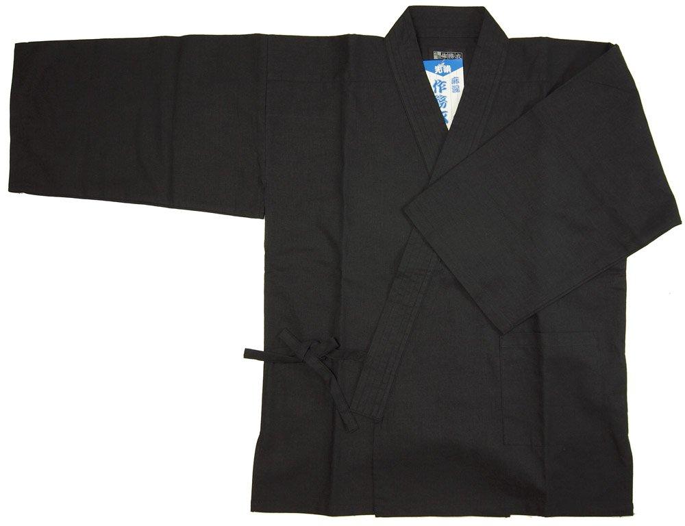 Summer Samue Work Linen and Cotton Sizes Casual Japanese Item (Colorful Clothes) - Blend, Unisex, S, M, L, LL, (Size S, Black)