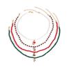 New Creative Christmas Set: Santa Claus Cane, Christmas Hat, Snowman Beaded Necklace