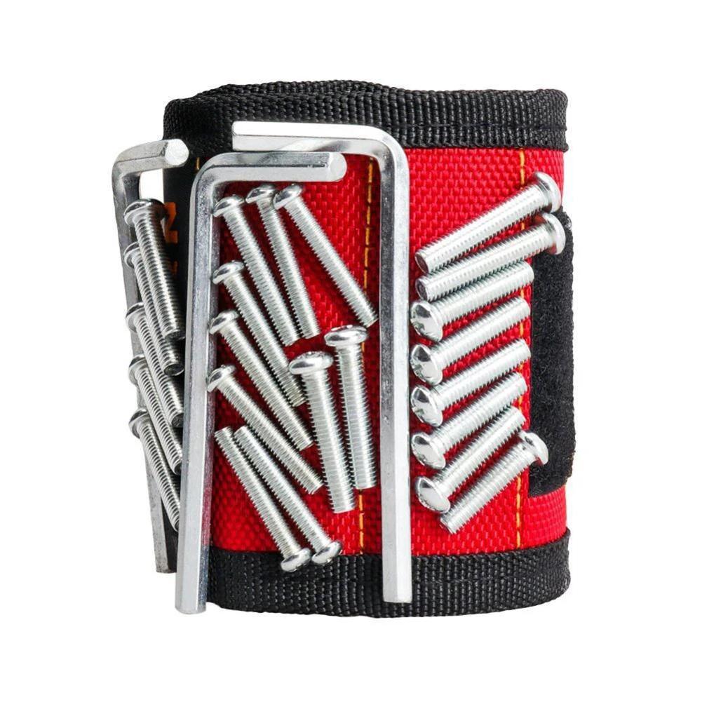 Magnetic Wristband for Holding Screws Nails Drilling Bits Wrist Tool Holder Belts with Strong Magnets Cool Gadgets for Men